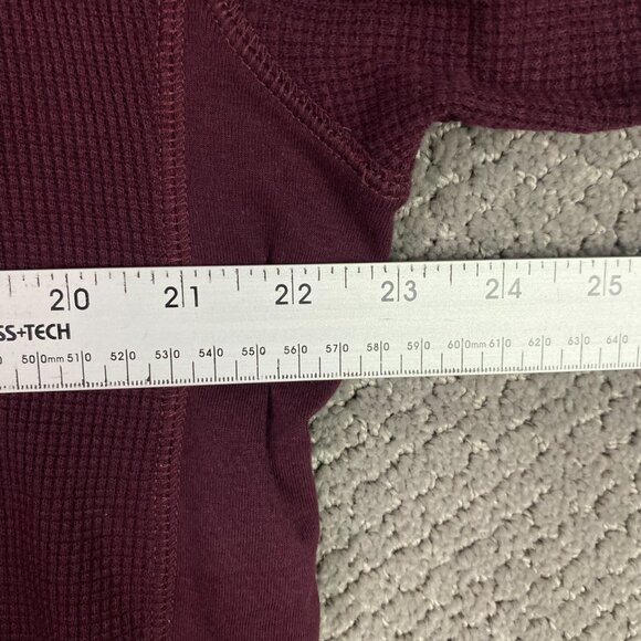 Vince Thermal Long Sleeve Waffle Knit Crew Shirt Pullover Men's XL Deep Wine - Picture 10 of 11